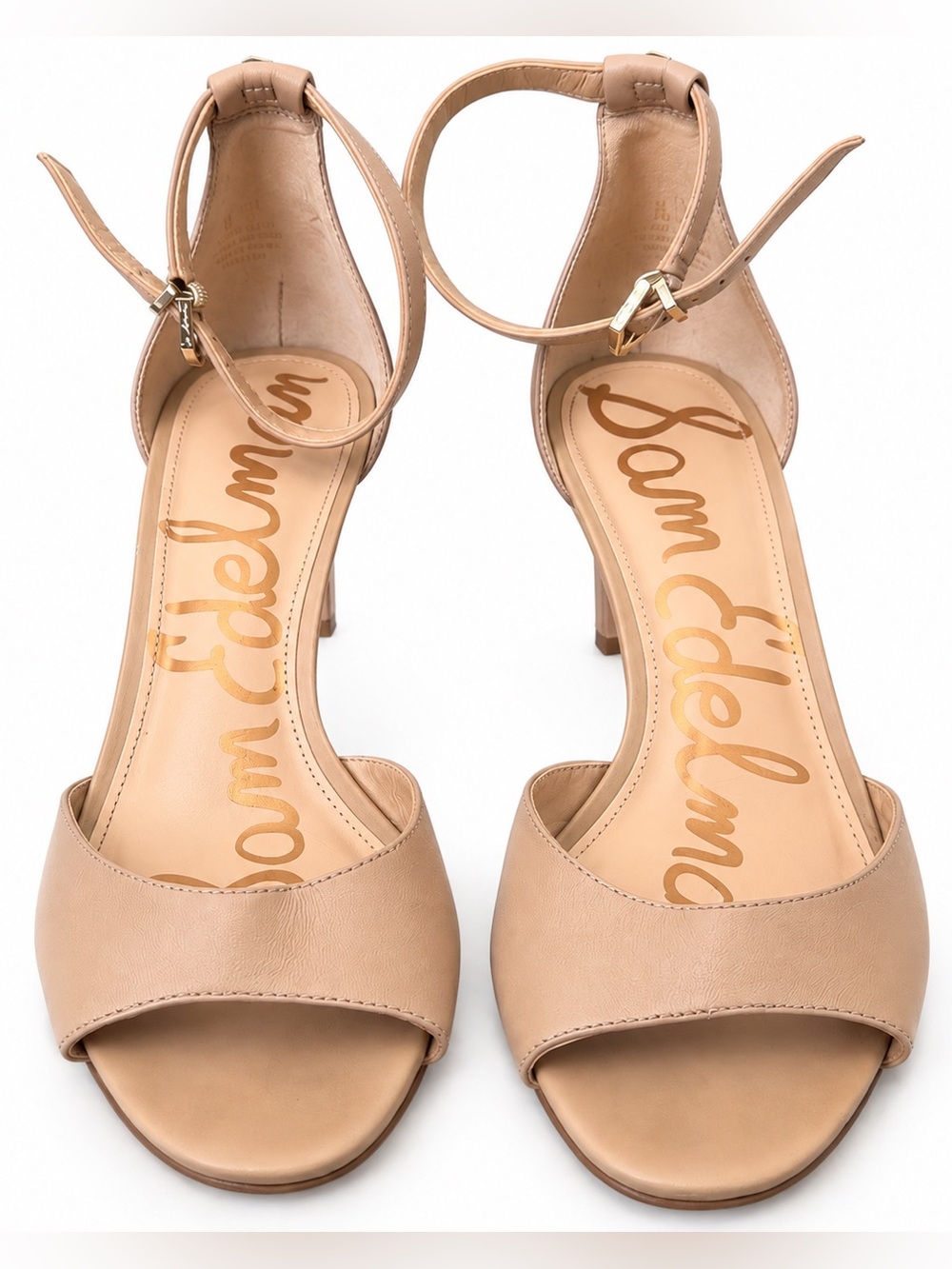 Sam Edelman Nude Leather Stiletto Heels Size 7